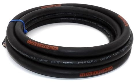TITANEX PREMIUM H07RN-F 5x6mm² (5G6) schweres Gummikabel, Industriekabel, Baustellenkabel für den Außenbereich 5-50m inkl. 10 Aderendhülsen (10 Meter)