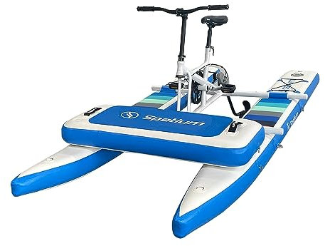 Spatium SUP Wasserfahrradboote für See, aufblasbarer Ponton, aufblasbare Wasserfahrräder, Tretboote, aufblasbares Angelboot, Pedalkajak, Wassersport, Tourenkajaks, Angelkajaks + Matte, dunkelblau