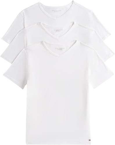 Tommy Hilfiger Herren 3er Pack T-Shirts Kurzarm Stretch V-Ausschnitt