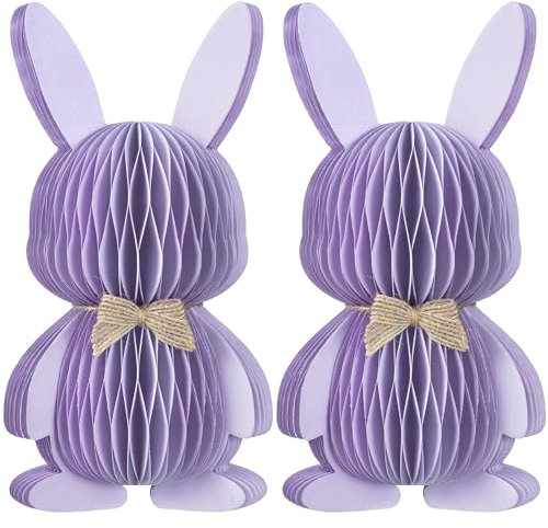 KI Store Papier Hase Osterhase Ostern Feier Party Deko Geburtstag Kinder Erwachsene Bunny Osterdeko Babyparty (Lavender, 20cm)