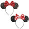 EUPSIIU 2 Pièces Oreilles de Souris de Bande Dessinée sur Bandeau pour Filles Femmes, Noeud à Paillettes, Animal pour Enfants Adultes Fête Halloween Noël Costume (2 Couleurs)