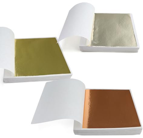300 Blatt Goldfolie zum Basteln, ZIJANG Blattgold 9 × 9 cm, Goldpapier für DIY Nagelkunst, Skulpturen und Architektur