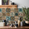 HORIWE Adesivi per piastrelle marocco, 24 pezzi, 20 x 20 cm, in PVC, autoadesivi, per cucina, bagno, armadio, mobili, tavolo