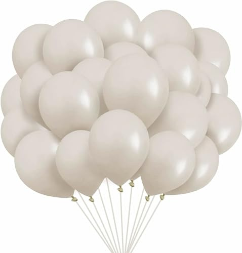 Luftballons Geburtstag [100 Stück] • 30cm Premium Ballons aus 100% Naturlatex • für Luft und Helium • Deko Dekoration Kindergeburtstag Partydeko Party (Pastell-Latte)