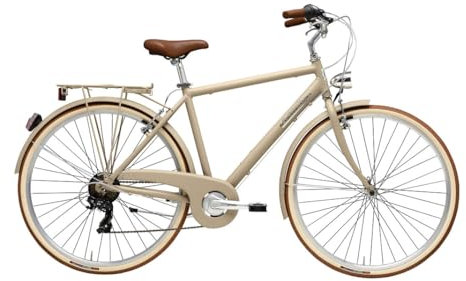 Adriatica Bazam - Herren-Fahrrad, 28 Zoll (71,8 cm), Retro Man Vintage, Schaltung mit 6 Gängen, Rahmen aus Aluminium, Größe 50, Haselnuss