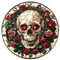 Vbnuyhim Totenkopf-Fensteraufkleber, 25,4 cm, wasserdicht, Halloween-Totenkopf-Fensteraufkleber, wiederverwendbar, wasserdicht, dunkle Serie, Motto-Party-Aufkleber, öldicht, einfaches