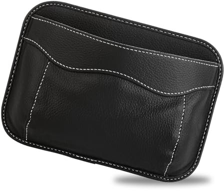 ZEYIYER Car Storage Organiser, PU Leather Car Storage Pocket, Car Seat Filler Storage Box, Car Seat Side Organizer for Car Seatsdoors Console Windows(Black)