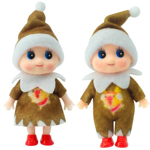 POPOYU Weihnachtselfen Figuren Mini Elfen, Christmas Elf Puppe Weihnachtselfen Weihnachten Kleine Geschenke Puppe Spielzeug für Mädchen Jungen Geschenk,Little Elf Puppe Spielzeug für Jungen Mädchen