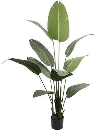 MichaelNoll Plante Artificielle Plante Artificielle Banane Plante Bananier Plante en Pot Noir Grand et Très Réaliste Vert (160cm)