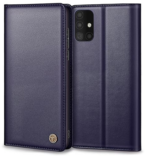 Handyhülle für Samsung Galaxy A51 4G Hülle, Premium Lederhülle Schutzhülle für Samsung A51 Hülle Wallet Kartenfach Standfunktion Klappbar Flip Case für Galaxy A51 Hülle, Blau