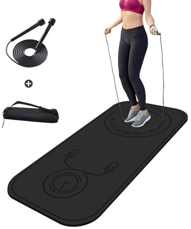 Fiita 8MM Jump Rope Matte mit Indoor/Outdoor Jump Rope Mat als Unterlage für das Springseil ideal zum Seilspringen und für Workouts auf kleinem Raum (140X62CM)