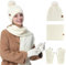 Mütze, Schal Und Handschuh-Set Für Damen - 3 In 1 Winter Set (Creme)