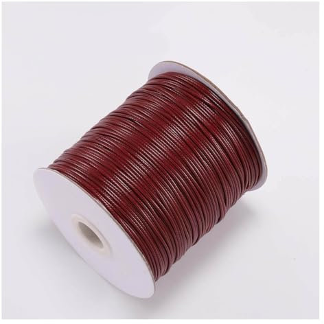 Wisafory Wachsschnur Lederband Lederschnur Leder Seil Lederriemen Lederbänder Bastelschnur für Schmuckherstellung Armbänder Basteln Dekorieren DIY-Projekte Nähen Burgunderrot 0.5mm x 10M