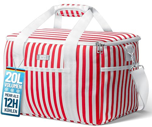 HOEL Kühltasche faltbar 20L - Isolierte Thermotasche - Lunchtasche wasserdicht & auslaufsicher - Isoliertasche für Auto & Einkaufen - Picknicktasche Lunch Bag Lunchbag