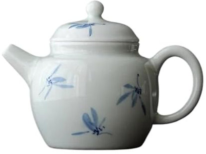 keramische Teekanne, Nachmittagstee-Set, chinesische Einzelkanne, handbemalte Teekanne aus Keramik mit Filter, weißes Porzellan, handbemalte Orchideen-Teekanne, Tee-Set