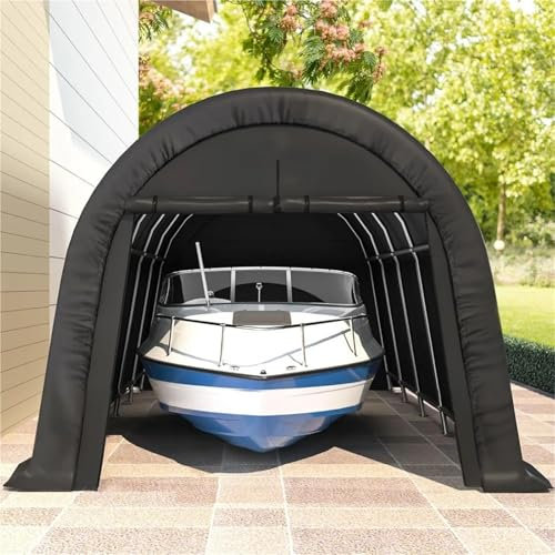 Ice Fishing Tent Carport12 X20 FT Heavy Duty,Portable Garage All-Steel Frame And Round Style Roof, Anti-Snow Car Canopy Outdoor Storage Shelter Shelters