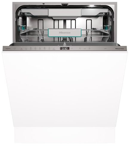 Hisense HV673A65 - Lavavajillas de Integración, Class A, Capacidad 16 Servicios, Alto 81.6cm x Ancho 59.8cm, Secado Automático, Programas Automáticos, Tercera Bandeja, Puerta deslizante