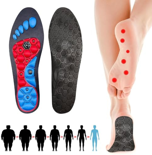 Magnetische Einlegesohlen Original Akupressur Einlegesohlen Magnetische Massage Schuheinlagen Akupunktur Schuheinlagen Orthopädische für Männer Und Frauen Reflexologie Akupressur Einlagen (35-39, S)