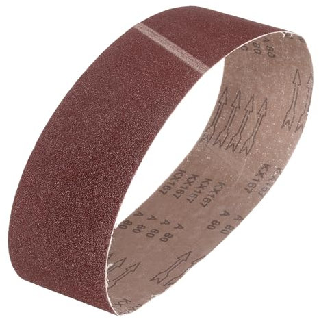 sourcing map 100mm x 915mm Sanding Belts, 3 Pcs 80 Grits Aluminum Oxide Abrasive Belt Sander File Belt for Woodworking, Metal Polishing, Knife Sharpener