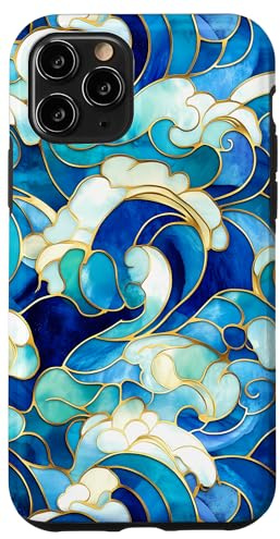 Ocean Waves Stained Glass Collage Mosaic Case for iPhone 11 Pro