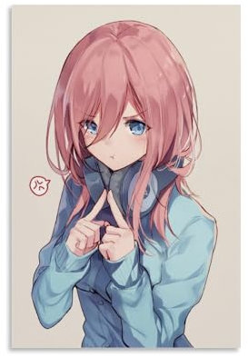 HUEAEHAHE Anime-Poster mit Nakano Miku, dekoratives Leinwandposter, ästhetisches Poster, Druck, Wandkunst, Dekor-Poster, 30 x 45 cm, ungerahmt, 6