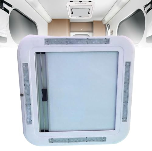 UORDBY Wohnmobil-Wohnwagenfenster, 500/700/800 x 500 mm, Dachfenster mit LED-Beleuchtung, große Dachluke UV-Schutz-Dachluke mit Netz und Sonnenschutz 500 * 500mm
