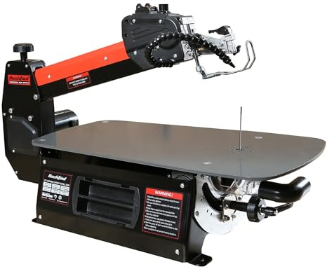 Bucktool 558 mm Scroll Saw, Variable Speed Scrollsaw with Large Worktable | 22-Inch Power Scroll Saw with Multi-Angle Cuts, 50 mm Cutting Depth and 130-133 mm Pinless Blade Fit for Models and Projects