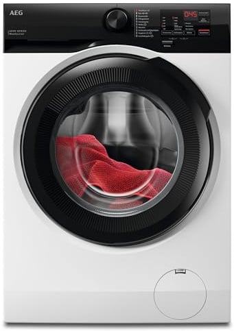 AEG Serie 6000 Waschmaschine 8 kg, KI WashAssist, LR6AMZ48FL | Für Familien, volle Ladung in 45 Min bei 30 °C, Hygieneprogramm mit Dampf, Schontrommel, Nachlegefunktion, leise, 1400 U/min