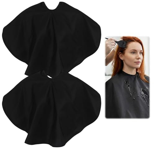 2 Kurzer Haarschneideumhang, Friseurumhang mit Klettverschluss, Make-up Umhänge Kurz, Rasierumhang Männer, Haarschnitt Friseurumhänge für Friseursalon, Wasserdichter Shampoo Haarfarbe Umhang