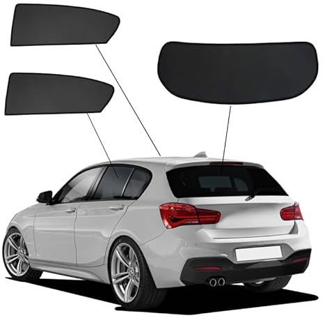 SunClip Sicht- & Sonnenschutz kompatibel mit BMW 1er F20 5-türer 2011-2019, Schwarz | kompatibel mit BMW 1er F20 5-türer 2011-2019