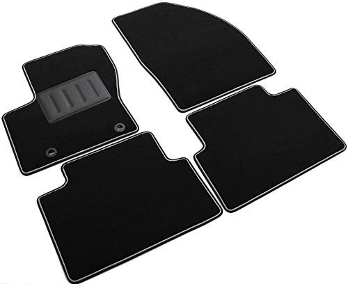 Il Tappeto Auto Alfombra de Coche, SPRINT01307, Alfombrillas de moqueta para Coche, Color Negro, Antideslizantes, Borde Bicolor, talonera Reforzada con Caucho, C-MAX I 2003>2010.