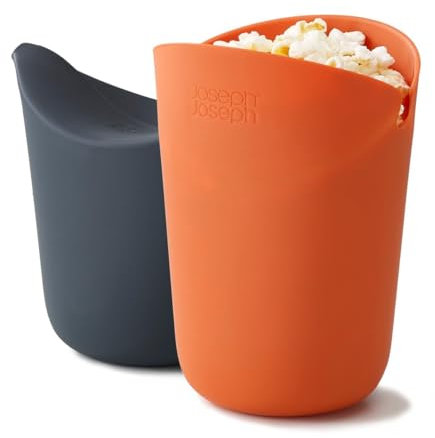 Joseph Joseph M-Cuisine Juego de 2 Cuencos de Palomitas de Maíz para Una Porción, Palomitero Microondas, Tamaño Aproximado 30 g (1 oz)