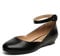 DREAM PAIRS Women's Ballet Flats Pumps Ballerina Ankle Strap Elastic Low Wedge Sandals Round Toe Comfy Dolly Shoes,Size 9,Black/PU,REVONA