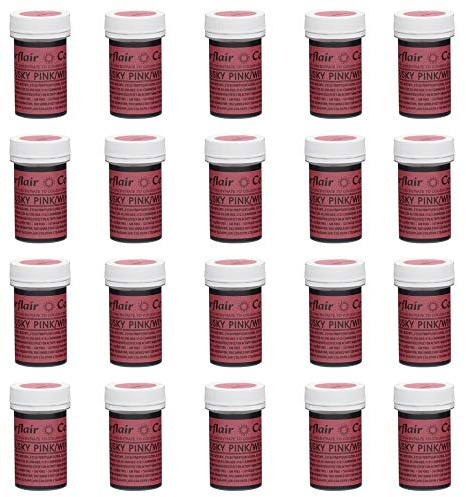 Sugarflair Spectral Dusky Pink/Wine Food Colouring Paste, Highly Concentrated for Use with Sugar Pastes, Buttercream, Royal Icing or Cake Mix, Vibrant Colour Dye - 25g (Pack of 20)