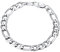 PROSTEEL Herren Armband 21cm Edelstahl Figarokette Armband 9mm breit 3+1 Glieder Link Kettenarmband Armkette, silber