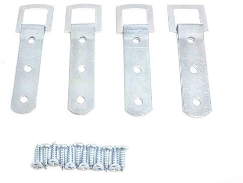 Set di 4 supporti molto resistenti con anello a D, in acciaio placcato allo zinco, per quadri di grandi dimensioni/specchi - con viti