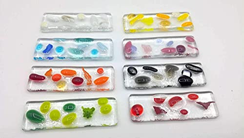 Ensemble de porte couteaux/repose baguette pour décorer vos tables, belle idée cadeau,lot de 8 en verre fusionné