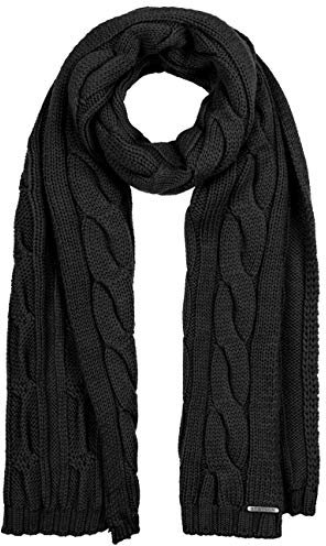 Stetson Lumberton Virgin Wool Schal - Einfarbiger Strickschal aus 100% Wolle - Eleganter Winterschal - Made in Italy - für Damen - Herbst/Winter schwarz