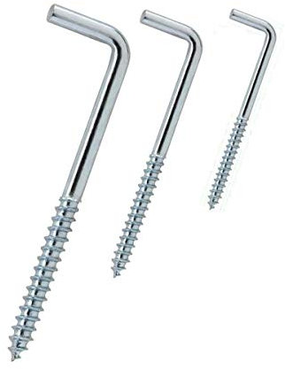 Viti a gancio Viti angolari a L in acciaio zincato - Robusti ganci a vite in 3 diverse misure (80 pezzi 4 cm)