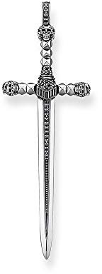 GYXYZB Schädel Schwert Kreuz Anhänger Stil 925 Sterling Silber Modeschmuck Kette Halskette Zubehör Frauen Männer