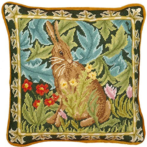 Bothy Threads Gobelin-Stickkissen Set Waldhasen-Wandteppich, 35,5x35,5cm, TAC11, Stickbild vorbedruckt