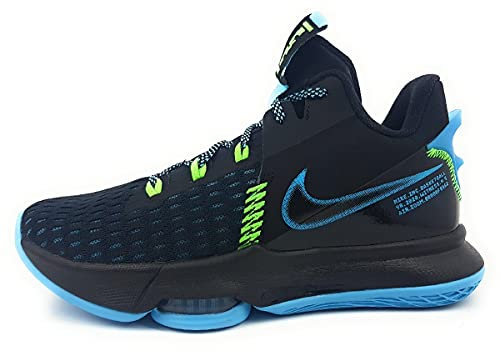 Nike Unisex Basketballschuhe Lebron Witness 5, Black/Lagoon Pulse-Green Strike, CQ9380-004, 44.5 EU