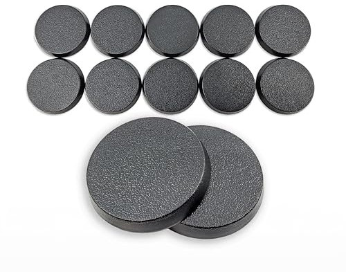 Hobby Heaven 32mm Round Plastic Warhammer Bases (10 Pcs) - Black Miniature Bases for Wargaming Miniatures Figures - Model Painting Plastic Figures Wargame Miniatures - Durable Tabletop Games Bases