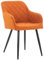CLP Esszimmerstuhl Shila I Samt I Stoff I Gesteppt I Mit Bodenschonern, Farbe:orange, Material:Stoff