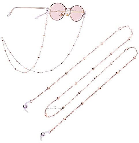 Reading Eye Glasses Sunglasses Spectacles Chain Holder Glass Cord Lanyard Necklace (Rose Gold)