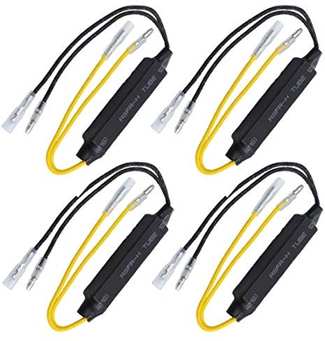 Gebildet 12V/21W LED Lastwiderstand Motorrad Blinkwiderstand Adapter Anzeige Fix Error Flash Controller Blinklicht Decoder für Motorrad, Scooter(4 Stück)