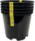 Kingston Tools Premium Recycled Plastic Garden Planter Pot – Heavy Duty Plant Flower Pots – Indoor Outdoor Home Décor Gardening Planters – Capacity: 15L, Black – Pack of 5