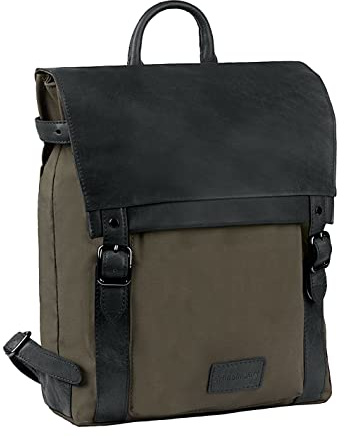 Schoolmaster by Harolds Backpack Business Rucksack für Damen und Herren, Lehrer, Schüler - khaki/black