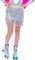 Rock Lametta Pailletten Damen silber L/XL