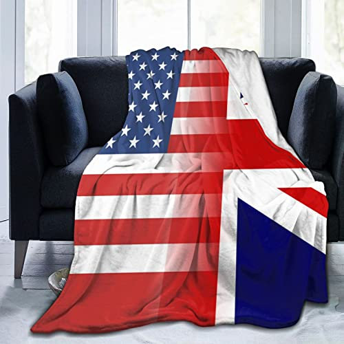 Union-Jack-amerikanische Flagge, ultraweiche Flanell-Fleece-Decke, ganzjährig, Wohnzimmer/Schlafzimmer, warme Überwurf-Bettdecke
